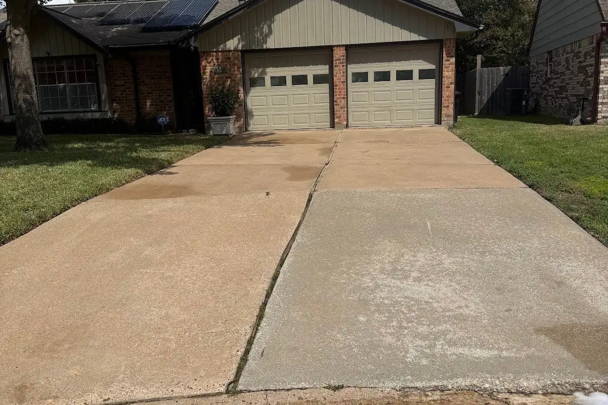 Driveway after pressure washing — Houston TX