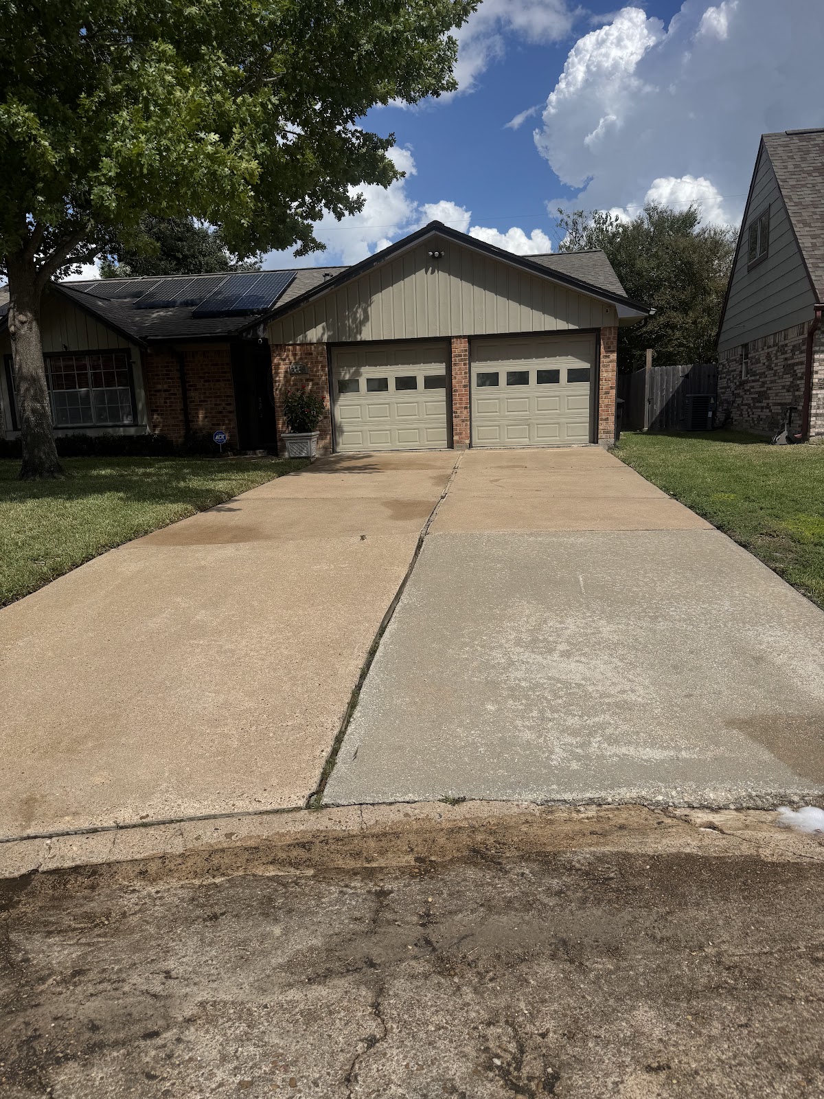 Driveway after pressure washing — Houston TX