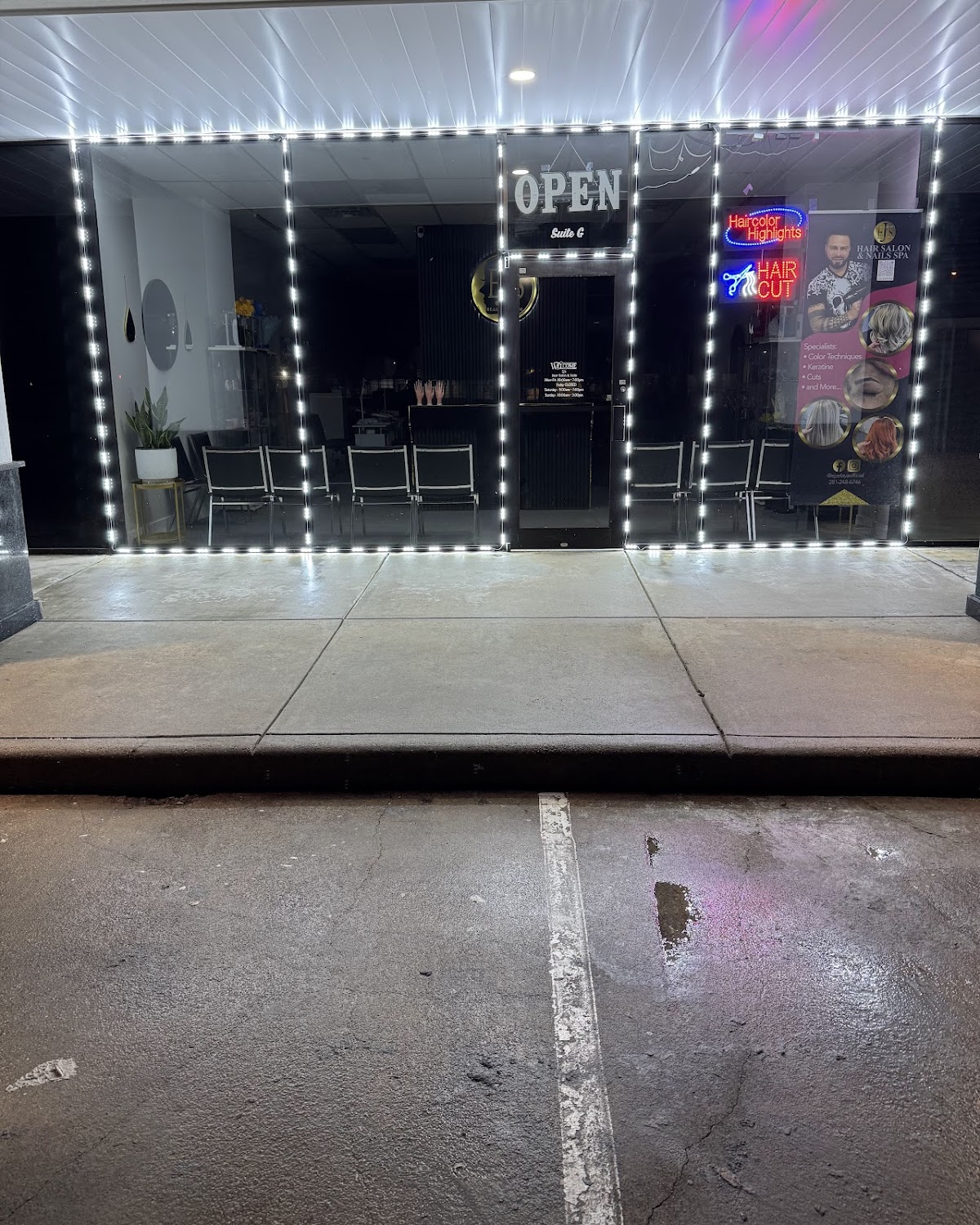 Storefront concrete after cleaning — Houston TX