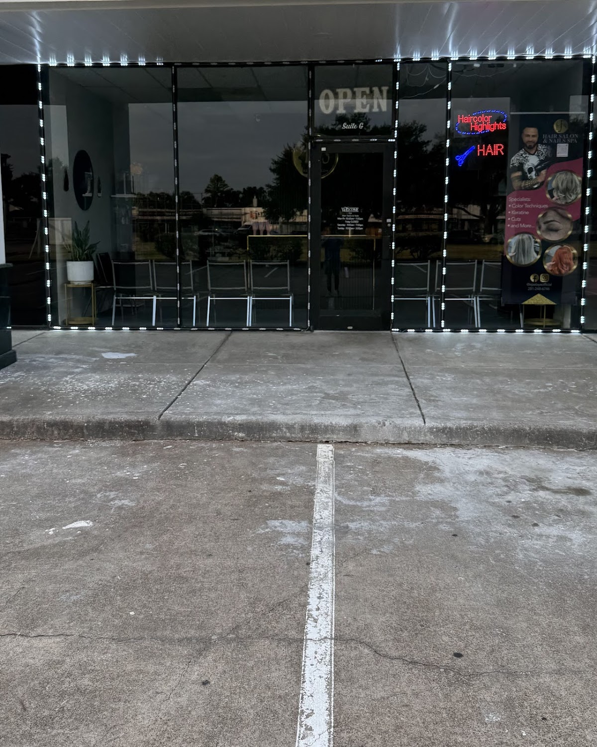 Storefront concrete before cleaning — Houston TX